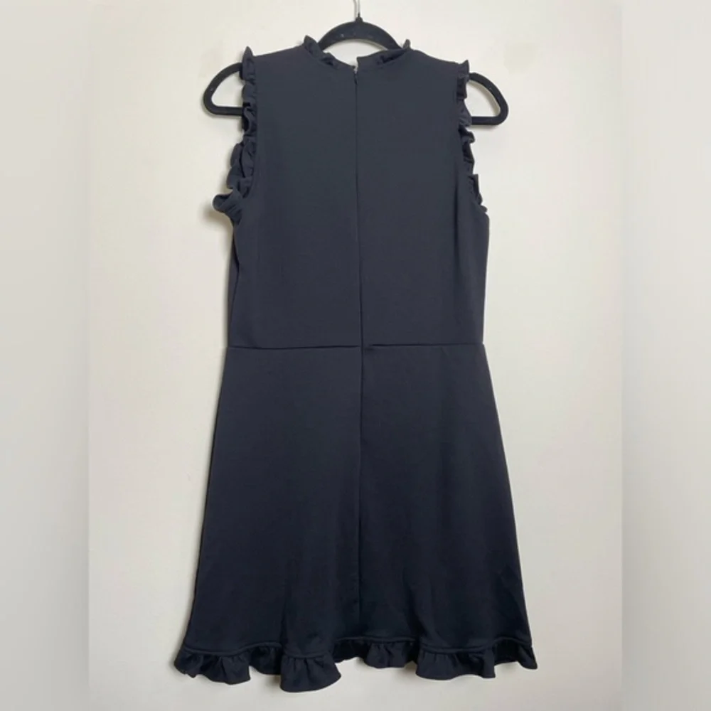 NWT Amanda Uprichard‎ Ruffle Sleeveless Mini Dress in Black - L - Picture 4 of 8